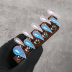 Press-On Nails Artistic Gradient Stiletto Reusable