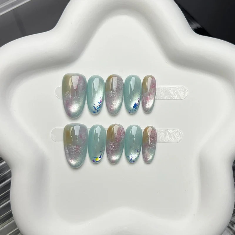 Press-On Nails Artistic Gradient Strong Adhesive