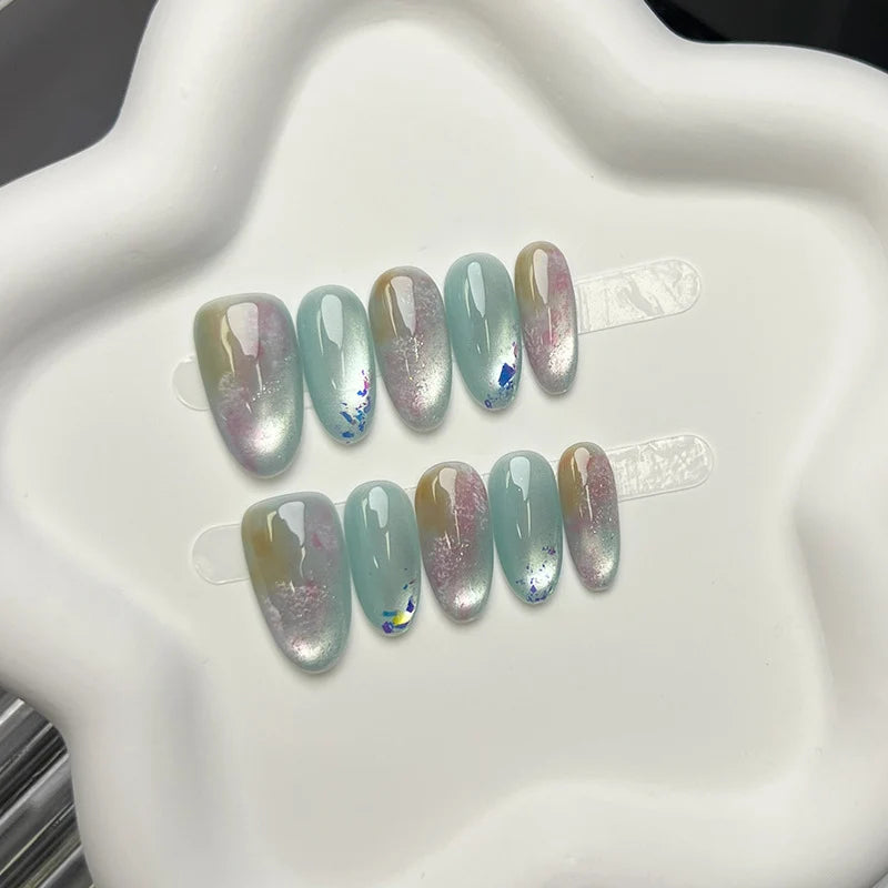 Press-On Nails Artistic Gradient Strong Adhesive
