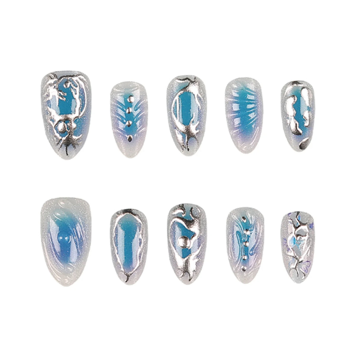 Press-On Nails Artistic Patterns Chip-Resistant & Easy Application
