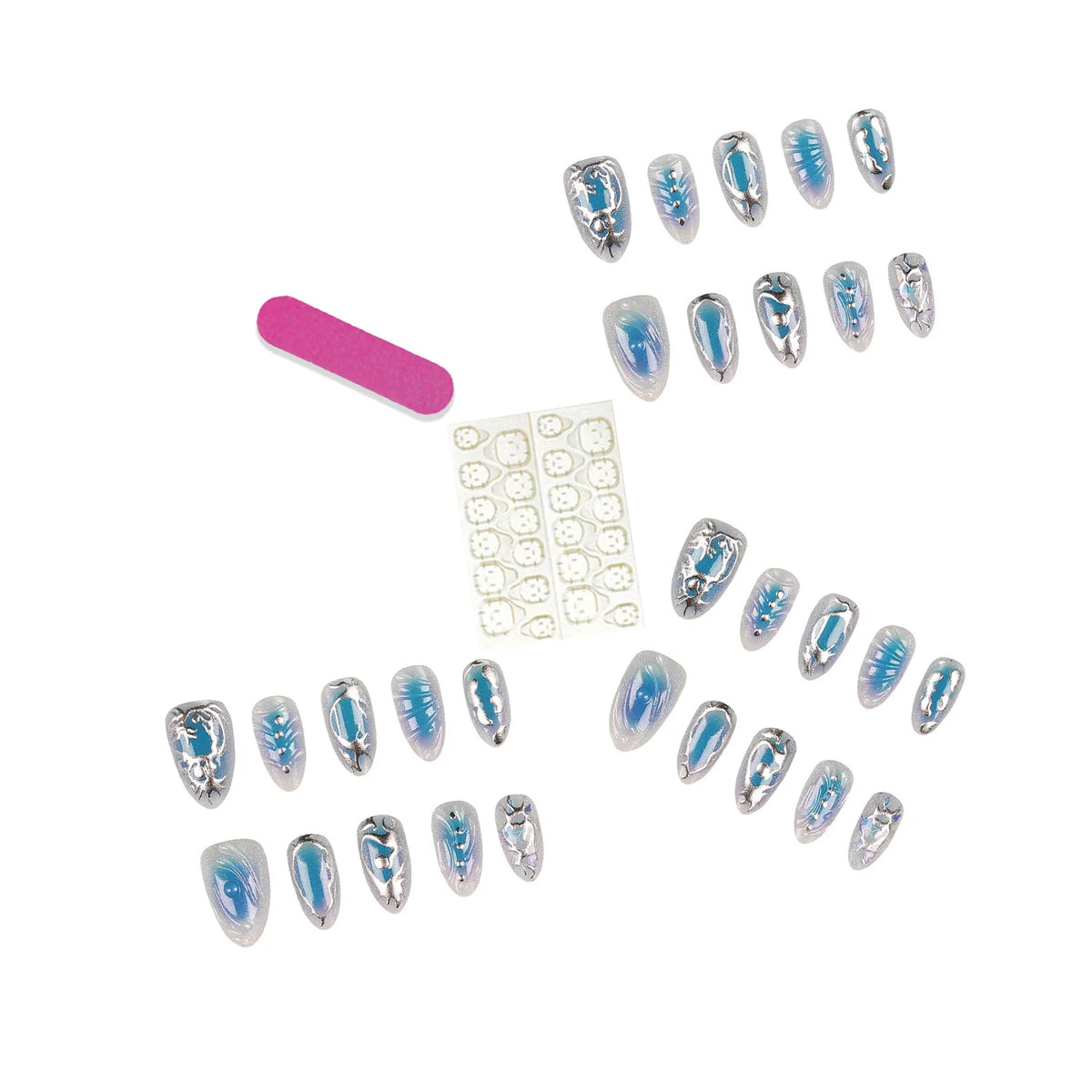 Press-On Nails Artistic Patterns Chip-Resistant & Easy Application