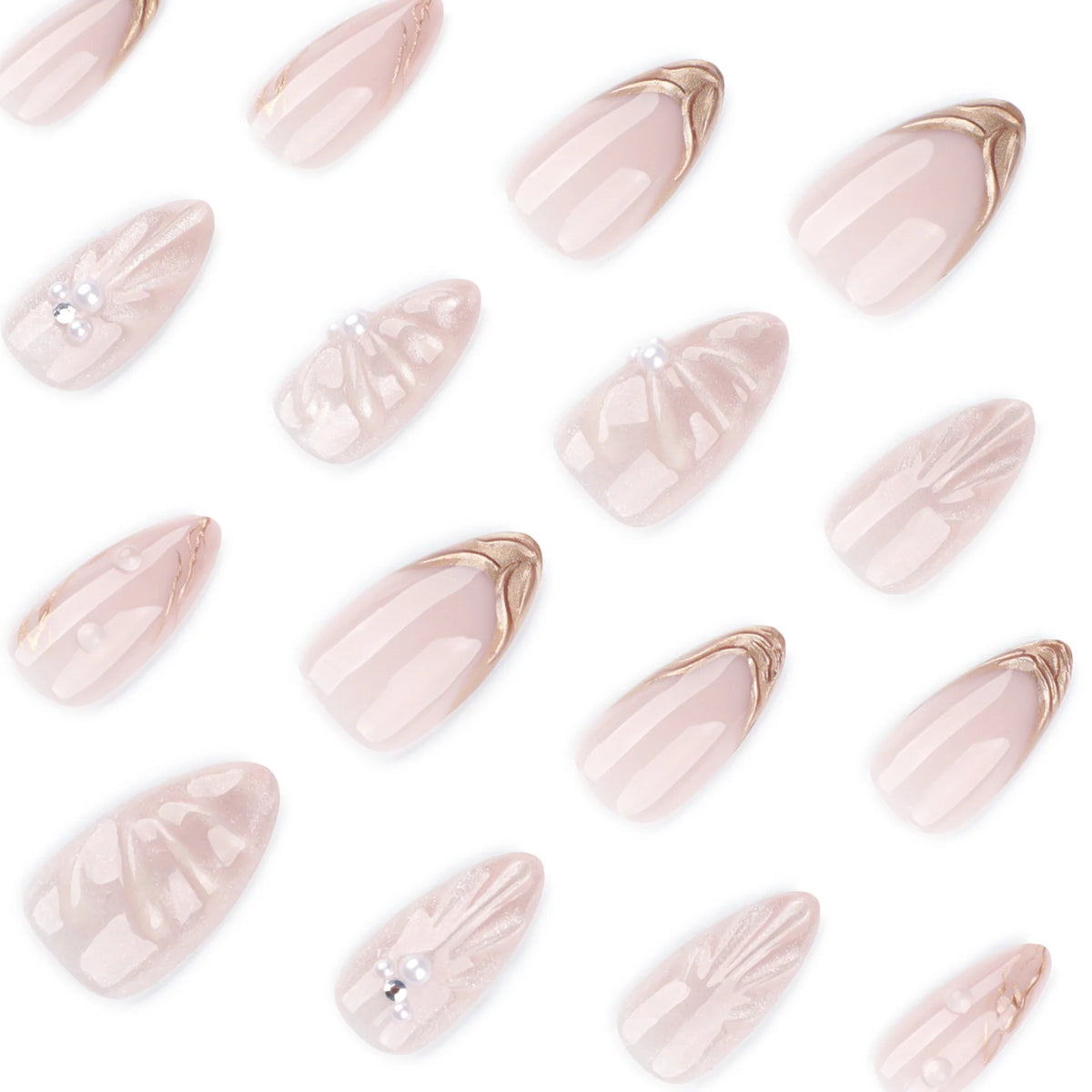 Press-On Nails Artistic Relief Design Easy Application