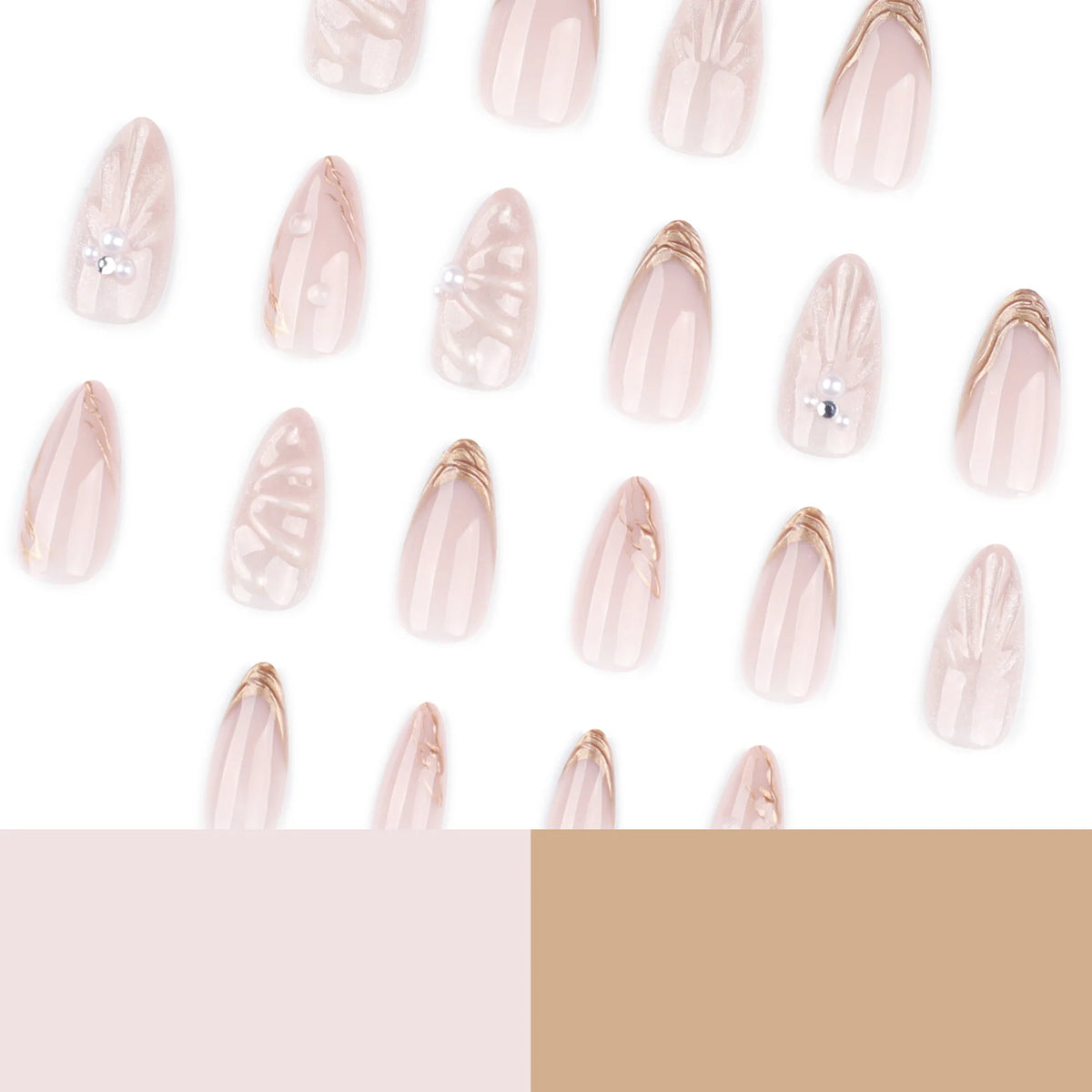 Press-On Nails Artistic Relief Design Easy Application