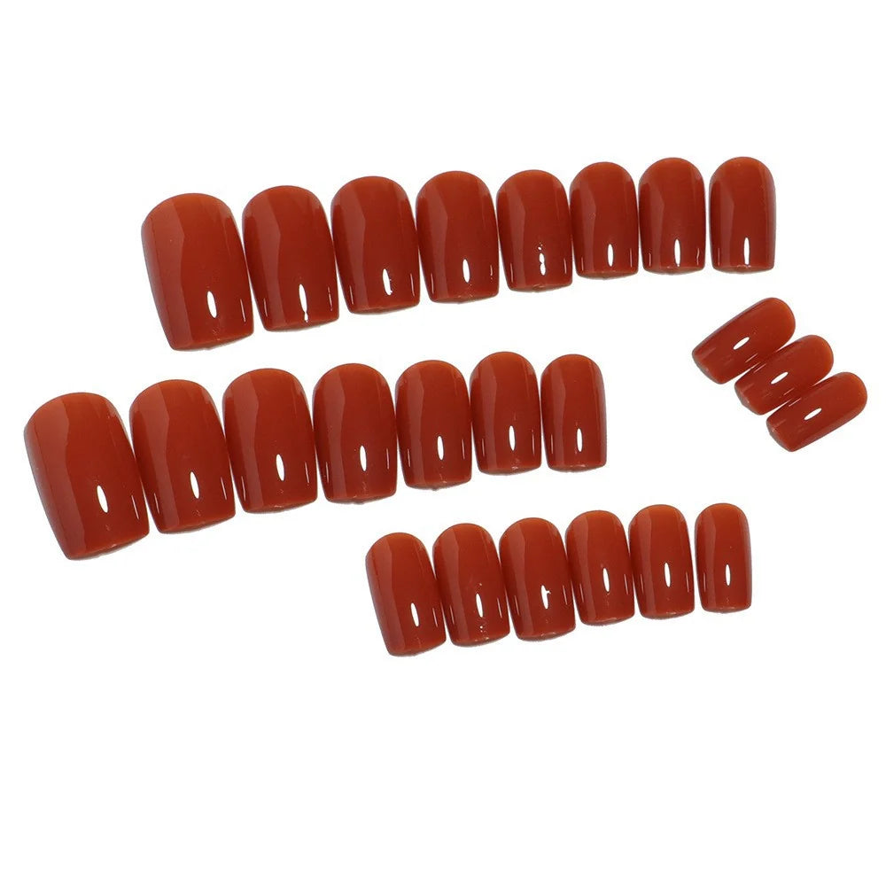 Press-On Nails Aubergine High-Gloss Set of 24