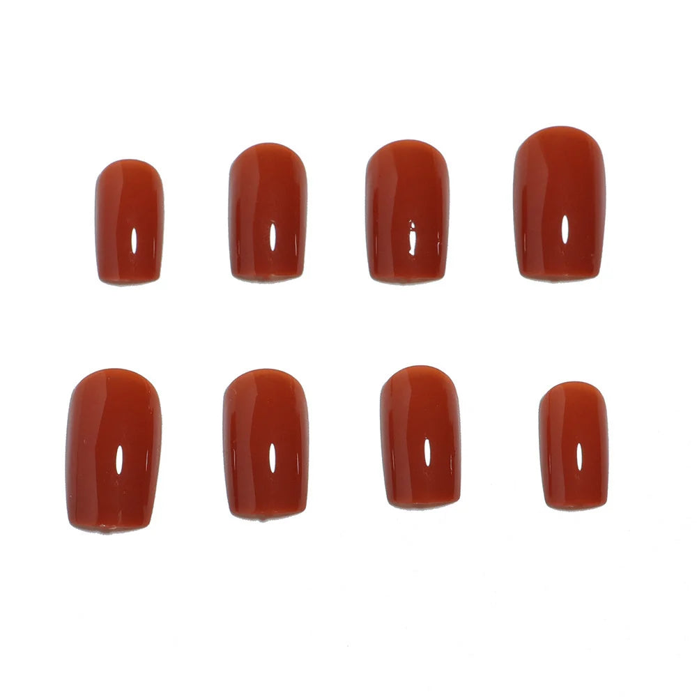 Press-On Nails Aubergine High-Gloss Set of 24