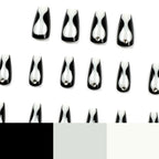Press-On Nails Black & Gray Rhinestones Self-Adhesive Reusable