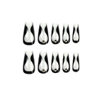 Press-On Nails Black & Gray Rhinestones Self-Adhesive Reusable