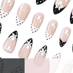 Press-On Nails Black & White Floral 24-Piece