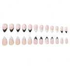 Press-On Nails Black & White Floral 24-Piece