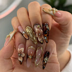 Press-On Nails Blue Easy Application & Long-Lasting