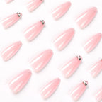 Press-On Nails Blue Glitter & Rhinestone Glossy