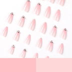 Press-On Nails Blue Glitter & Rhinestone Glossy