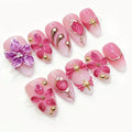 Press-On Nails Botanical Floral Reusable Peel-And-Stick