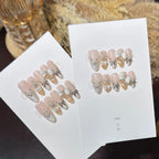 Press-On Nails Bow-Embellished Oval Multiple Sizes Includes Adhesive