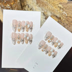Press-On Nails Bow-Embellished Oval Multiple Sizes Includes Adhesive