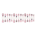Press-On Nails Bow & Floral Chip-Resistant Reusable