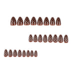 Press-On Nails Brown Polka Dot Elongated Easy Apply