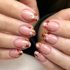Press-On Nails Burgundy Floral Easy Application
