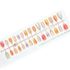Press-On Nails Burgundy & Floral Reusable Multi-Size