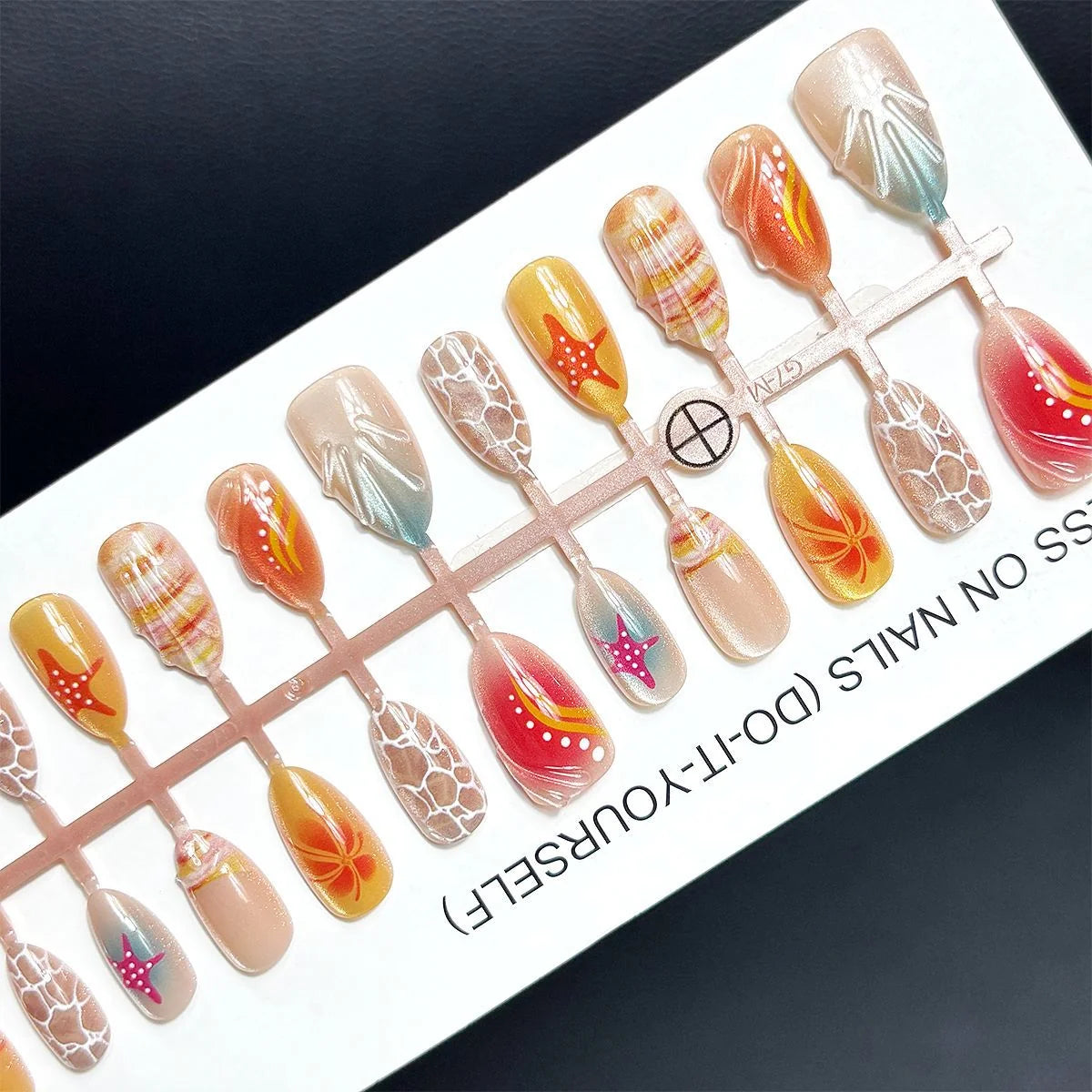 Press-On Nails Burgundy & Floral Reusable Multi-Size