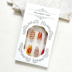 Press-On Nails Burgundy & Floral Reusable Multi-Size