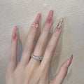 Press-On Nails Butterfly Accent Glue-On Reusable