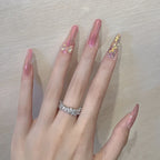 Press-On Nails Butterfly Accent Glue-On Reusable