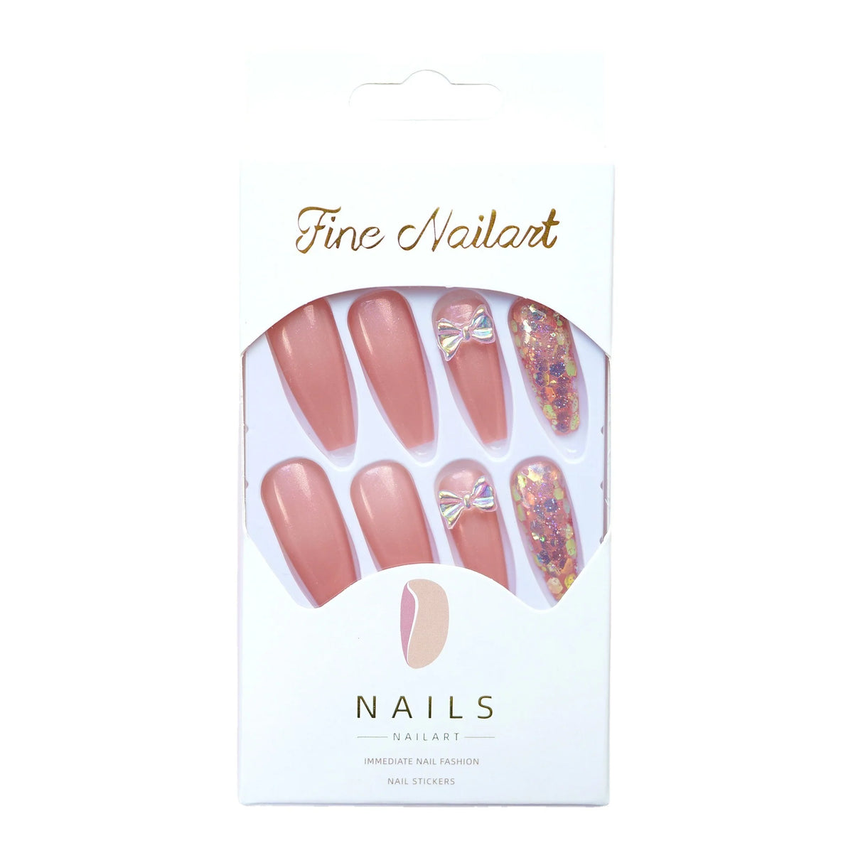 Press-On Nails Butterfly Accent Glue-On Reusable