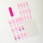 Press-On Nails Butterfly Accent Pre-Designed Comfort Fit