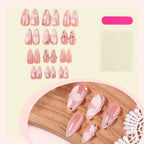 Press-On Nails Butterfly Design & Glitter Accents Set of 24