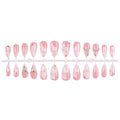 Press-On Nails Butterfly Design & Glitter Accents Set of 24