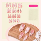 Press-On Nails Butterfly Design & Glitter Accents Set of 24