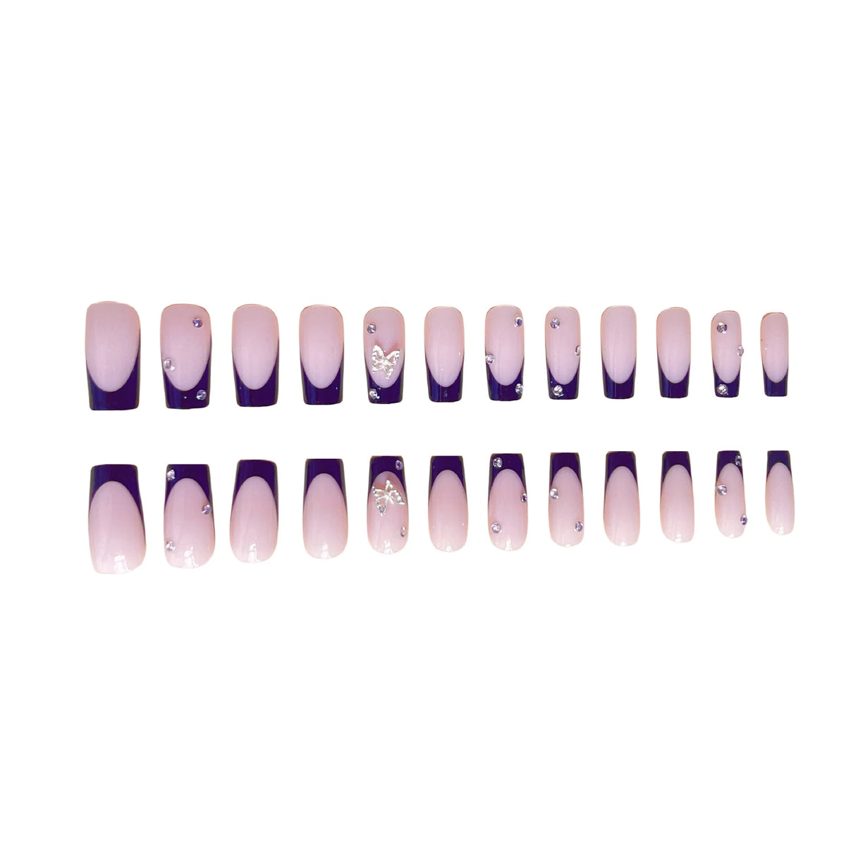 Press-On Nails Butterfly Design Peel-And-Stick