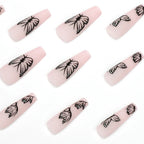 Press-On Nails Butterfly Design Reusable Long-Lasting