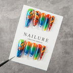 Press-On Nails Butterfly Rainbow Gradient Peel-And-Press Set of 24