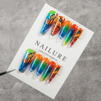 Press-On Nails Butterfly Rainbow Gradient Peel-And-Press Set of 24