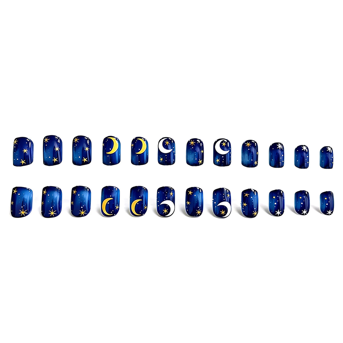 Press-On Nails Celestial Moon & Star Set of 24