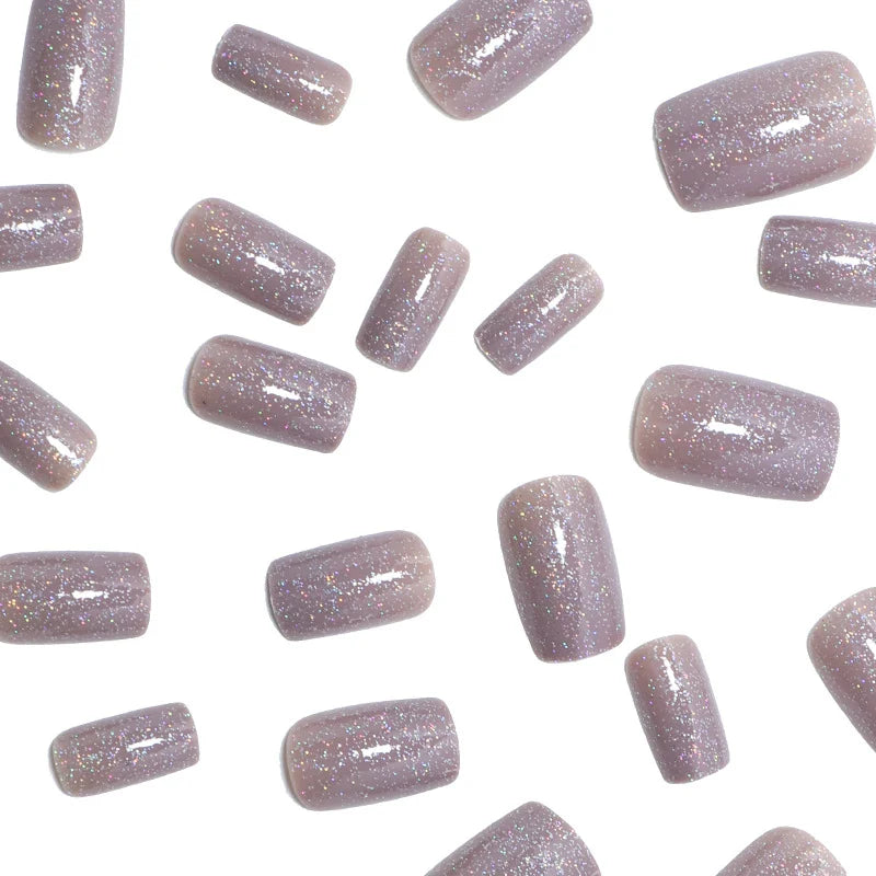 Press-On Nails Champagne Glitter Peel & Stick 24-Piece