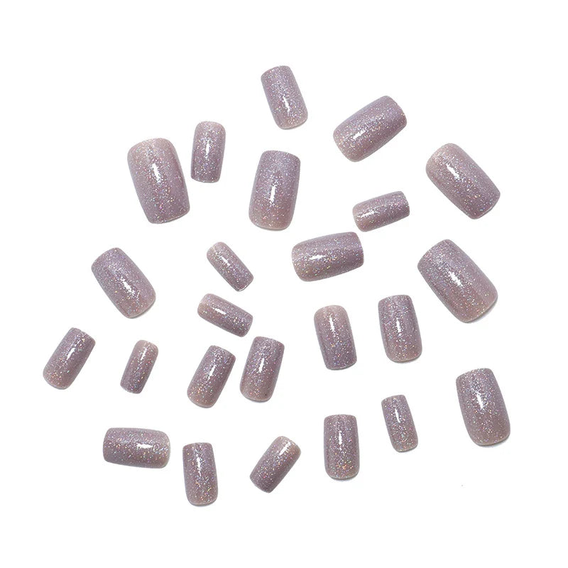 Press-On Nails Champagne Glitter Peel & Stick 24-Piece