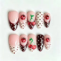 Press-On Nails Cherry Design Peel-And-Stick & Long-Lasting