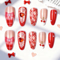 Press-On Nails Cherry & Heart Design Adhesive-Backed