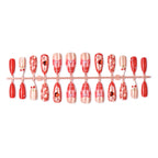 Press-On Nails Cherry & Heart Design Adhesive-Backed