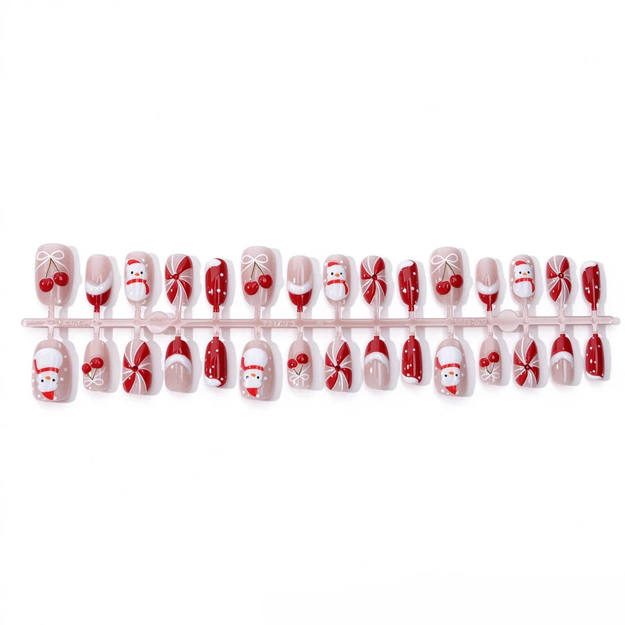 Press-On Nails Christmas Designs No Glue & Multiple Sizes