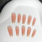 Press-On Nails Coffin Shape Self-Adhesive & Long-Lasting