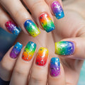 Press-On Nails Cosmic Gradient Stars & Sparkle