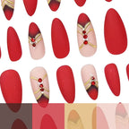 Press-On Nails Crystal & Rhinestone Salon-Quality Set of 24