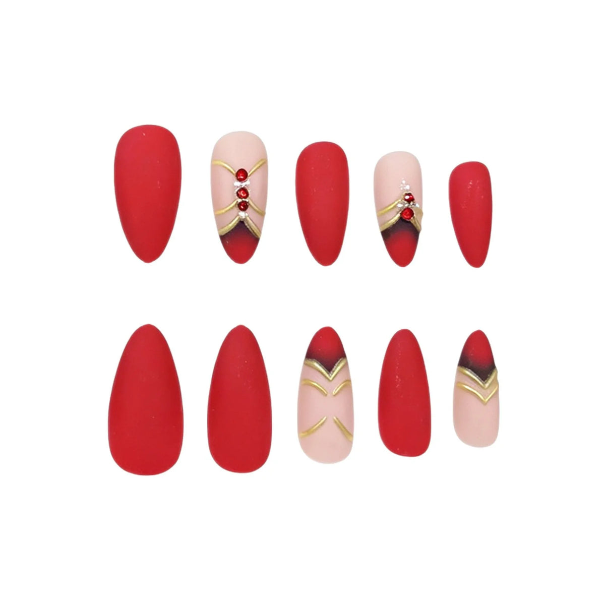 Press-On Nails Crystal & Rhinestone Salon-Quality Set of 24