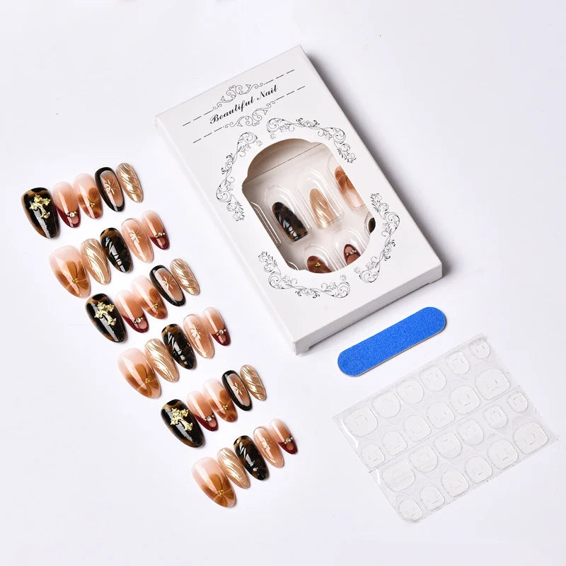 Press-On Nails Decorative Art Glue-On & Reusable