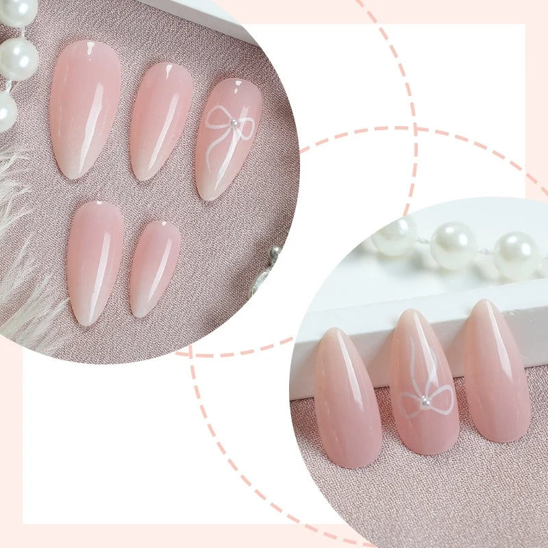 Press-On Nails Delicate Pattern Easy Apply & Long-Lasting Shine