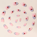 Press-On Nails Designer French Tip Acrylic Floral Accents